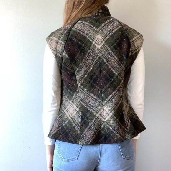 CAbi Plaid Vest - Brown and Gray - Picture 5 of 16